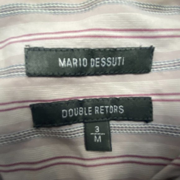 Mario Dessuit Double retors striped mens shirt-M - Picture 4 of 7